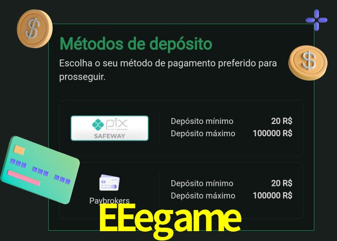 O cassino EEegame oferece uma grande variedade de métodos de pagamento